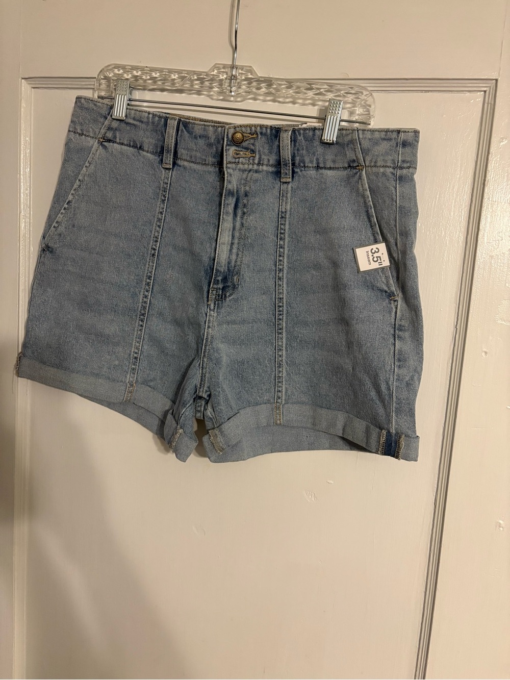Time and Tru Light Blue High-Rise Denim Shorts